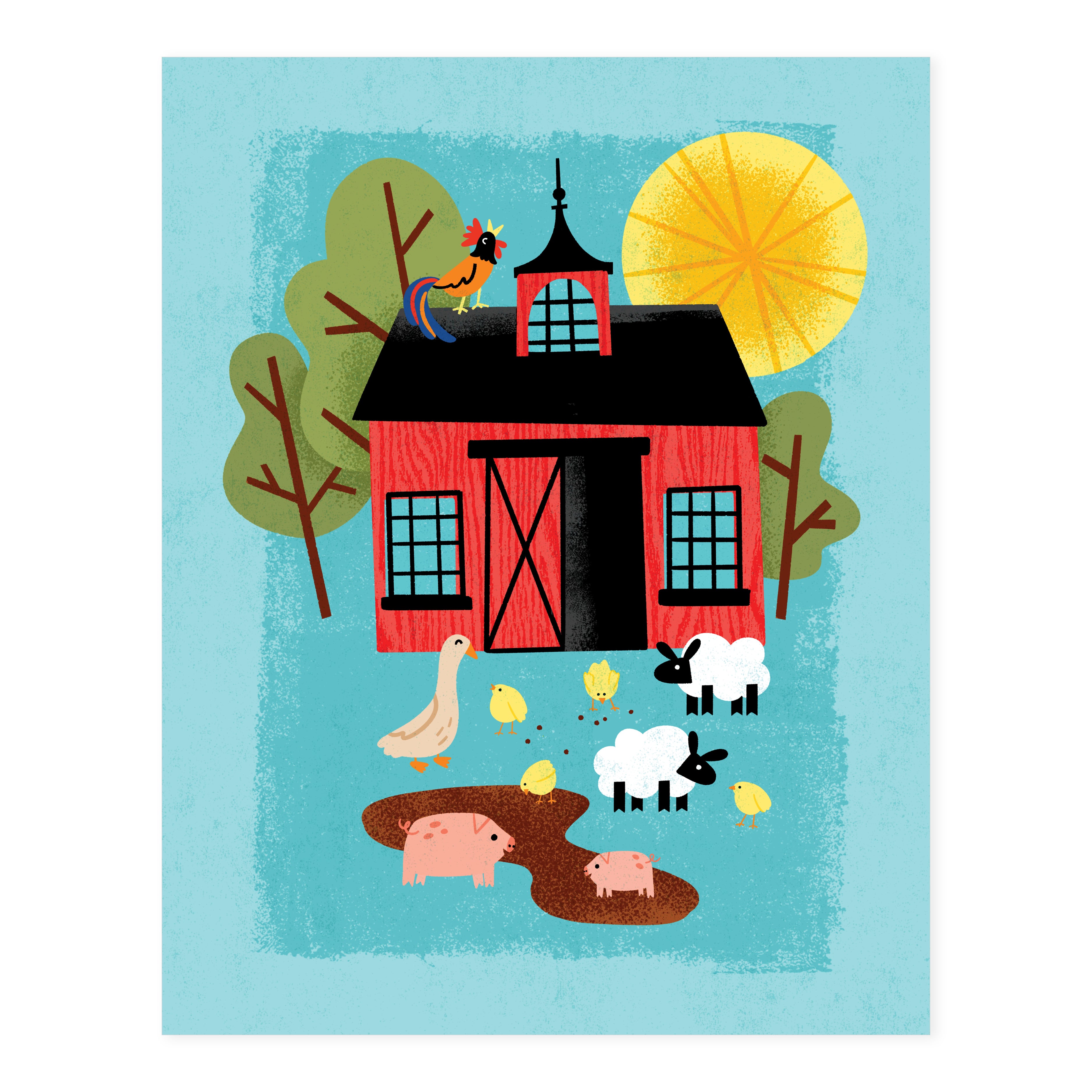 Hideaway House Studio, Katey Stafford, Barnyard Print