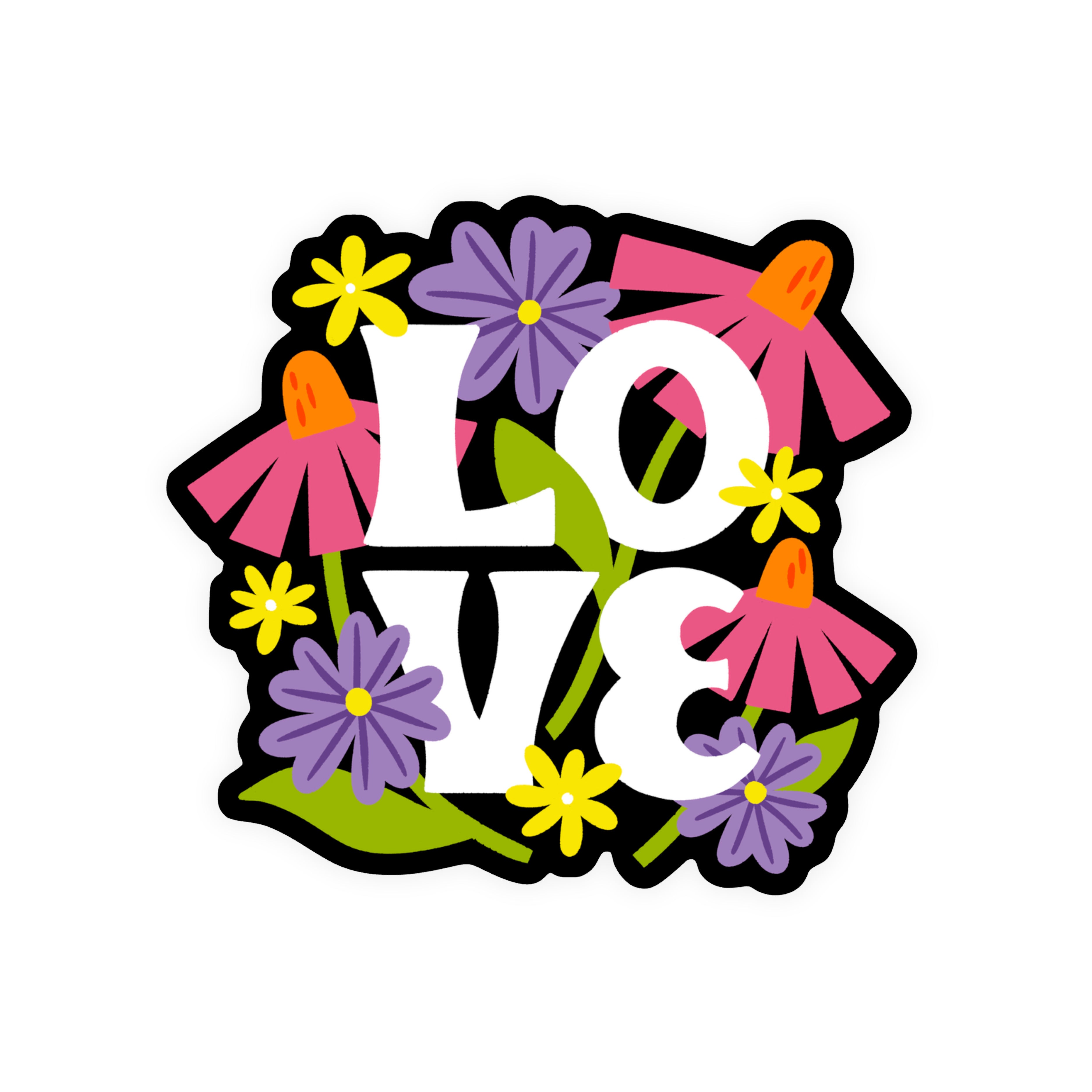 Love and Flowers Sticker