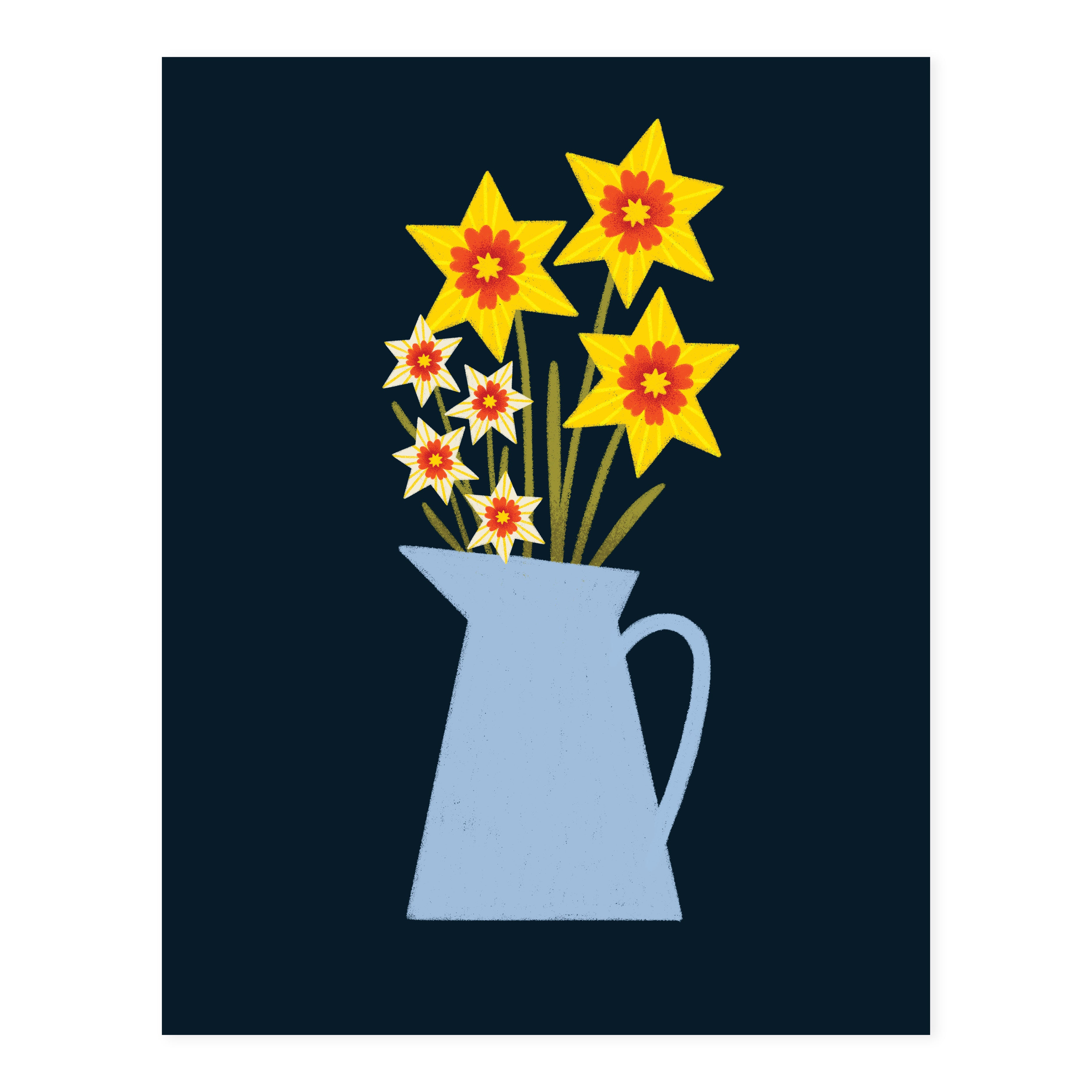 Daffodils Watering Can Print