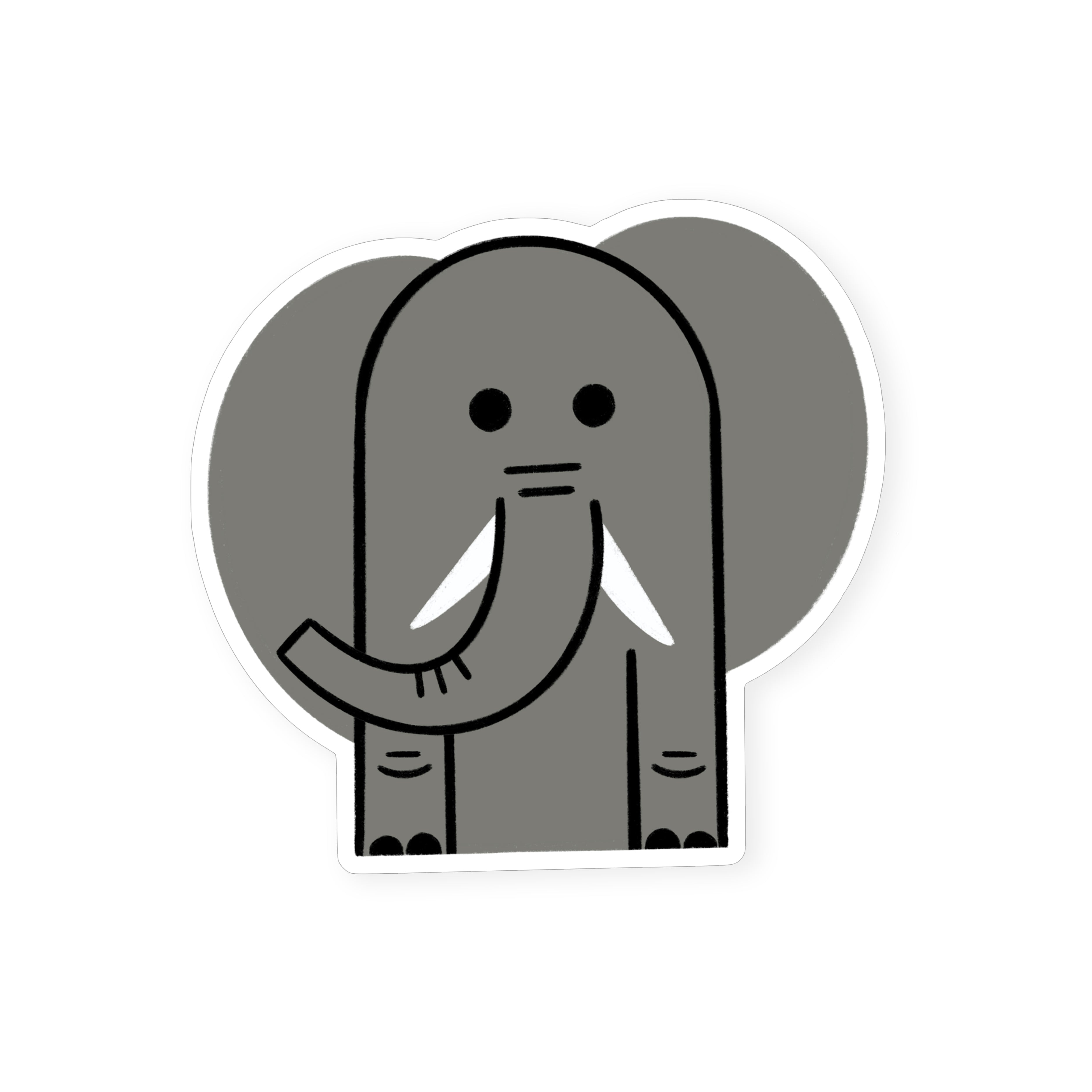 Elephant Sticker, Hideaway House Studio