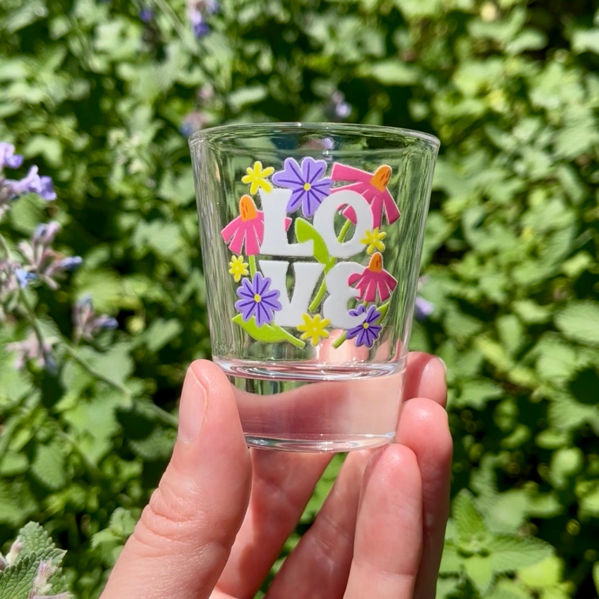 Love Flowers Shot Glass