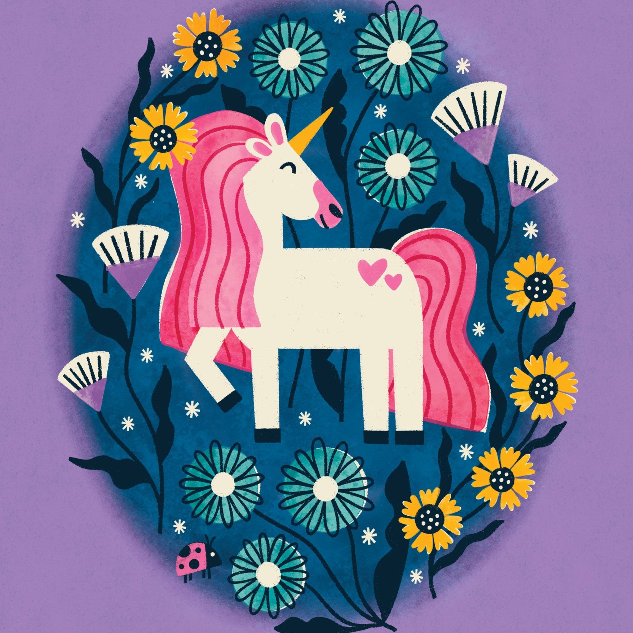 Whimsical Unicorn Print, Half and a Third, Katey Stafford